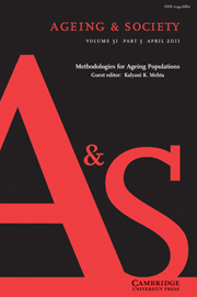 Ageing & Society Volume 31 - Issue 3 -  Methodologies for Ageing Populations