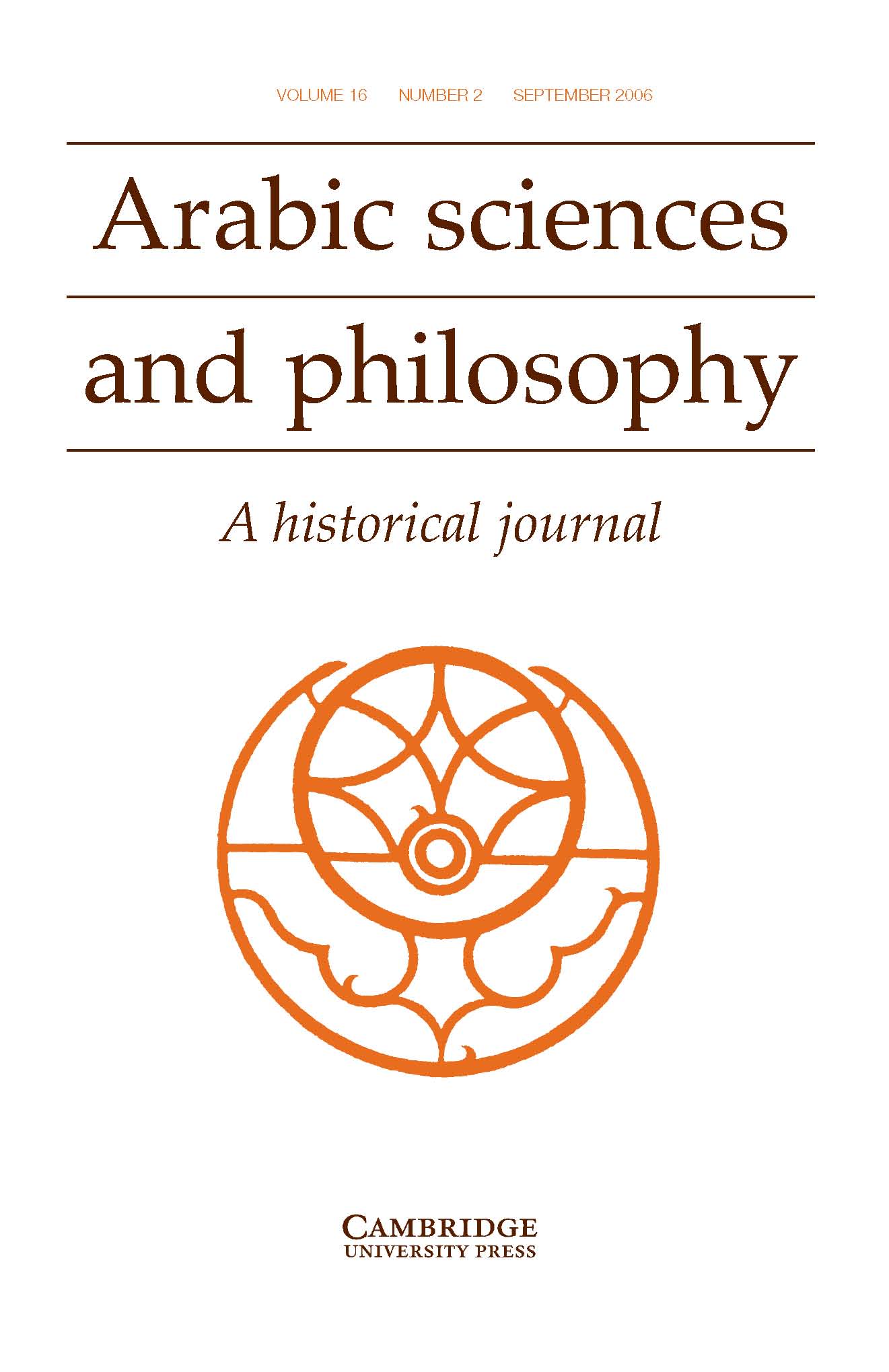 Arabic Sciences and Philosophy Volume 16 - Issue 2 -