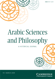 Arabic Sciences and Philosophy Volume 19 - Issue 1 -
