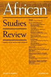 African studies review journal cover