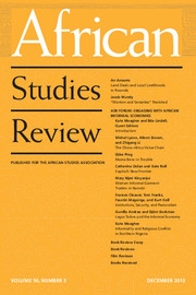 African Studies Review Volume 56 - Issue 3 -