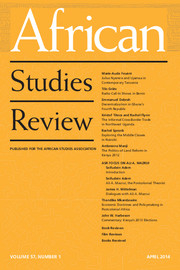 African Studies Review Volume 57 - Issue 1 -