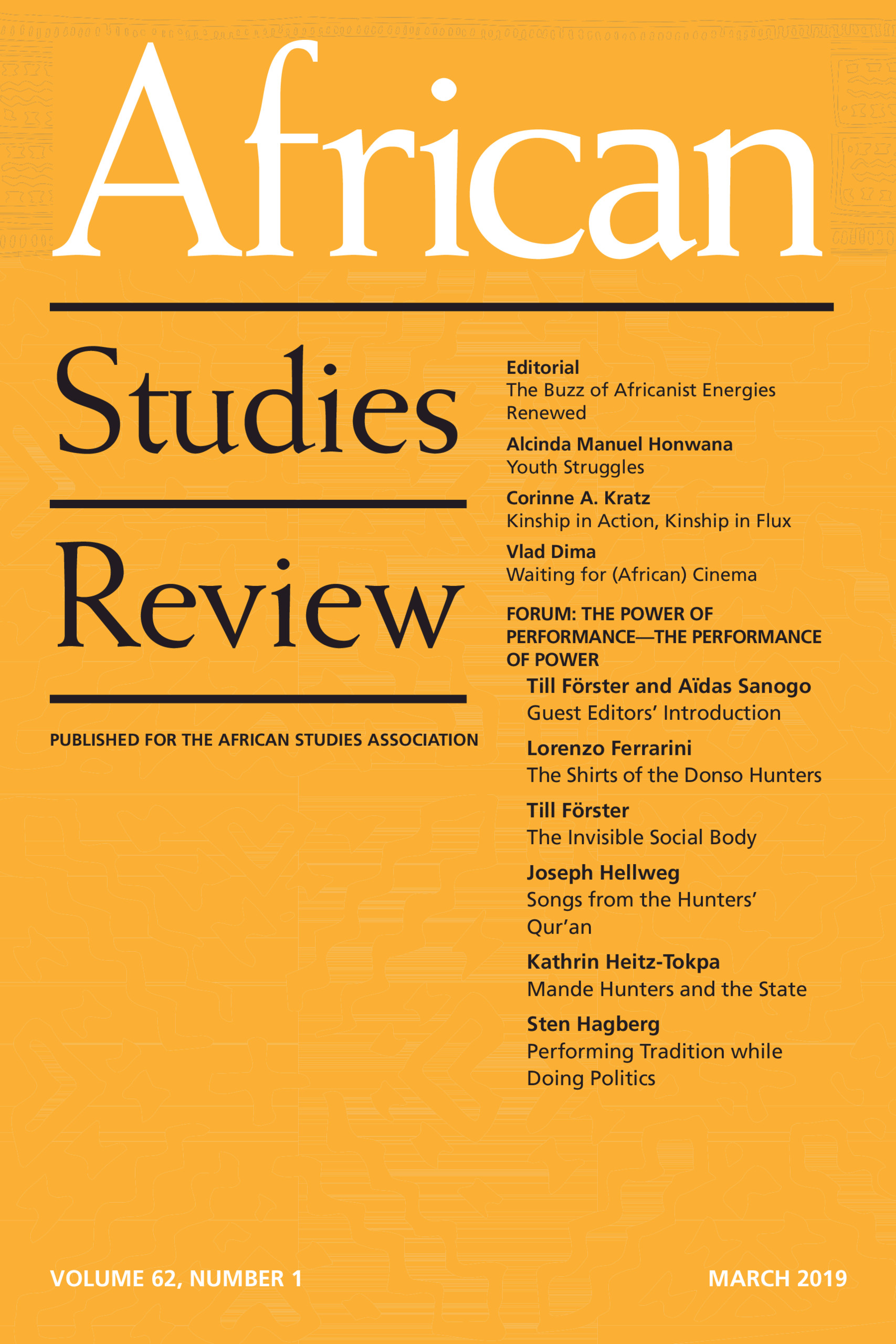 African Studies Review Volume 62 - Issue 1 -
