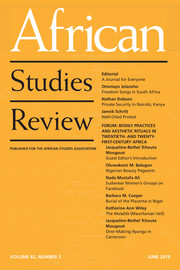 African Studies Review Volume 62 - Issue 2 -