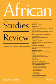 African Studies Review Volume 63 - Issue 2 -