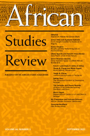 African Studies Review Volume 64 - Issue 3 -