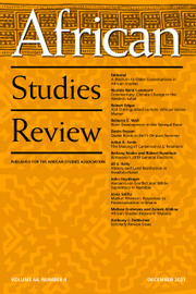 African Studies Review Volume 64 - Issue 4 -