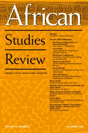 African Studies Review Volume 65 - Issue 4 -