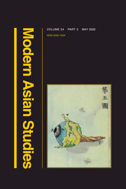 Modern Asian Studies Latest Issue Cambridge Core   Cover 