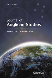 Journal of Anglican Studies Volume 12 - Issue 2 -