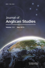 Journal of Anglican Studies Volume 13 - Issue 1 -