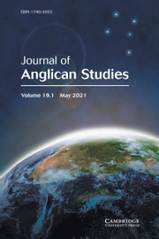 Journal of Anglican Studies Volume 19 - Issue 1 -