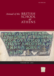 Annual of the British School at Athens Volume 110 - Issue  -