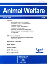 Animal Welfare Volume 10 - Issue 4 -
