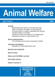 Animal Welfare Volume 11 - Issue 4 -