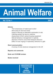 Animal Welfare Volume 12 - Issue 1 -