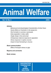 Animal Welfare Volume 12 - Issue 3 -
