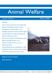 Animal Welfare Volume 13 - Issue 1 -