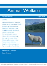 Animal Welfare Volume 13 - Issue 3 -