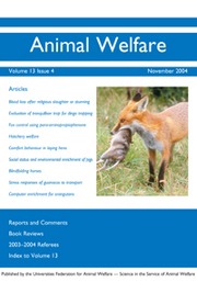 Animal Welfare Volume 13 - Issue 4 -