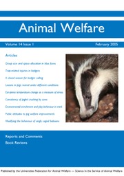 Animal Welfare Volume 14 - Issue 1 -