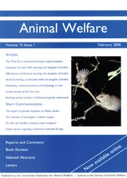 Animal Welfare Volume 15 - Issue 1 -