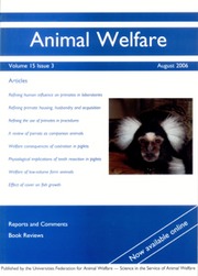 Animal Welfare Volume 15 - Issue 3 -