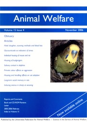 Animal Welfare Volume 15 - Issue 4 -