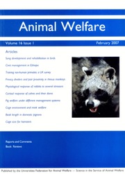 Animal Welfare Volume 16 - Issue 1 -