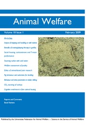 Animal Welfare Volume 18 - Issue 1 -