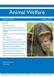 Animal Welfare Volume 19 - Issue 1 -