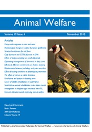 Animal Welfare Volume 19 - Issue 4 -