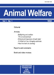 Animal Welfare Volume 1 - Issue 1 -
