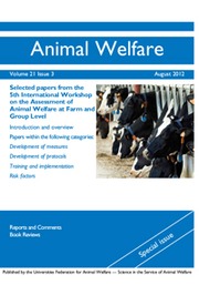 Animal Welfare Volume 21 - Issue 3 -  Selected papers from the 5th International Workshop on the Assessment of Animal Welfare at Farm and Group Level
