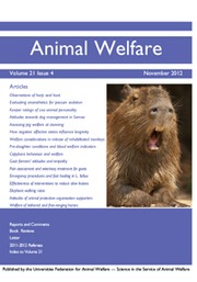 Animal Welfare Volume 21 - Issue 4 -