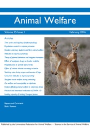 Animal Welfare Volume 25 - Issue 1 -