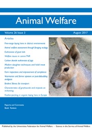 Animal Welfare Volume 26 - Issue 3 -
