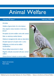 Animal Welfare Volume 29 - Issue 1 -