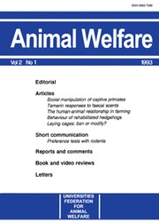 Animal Welfare Volume 2 - Issue 1 -
