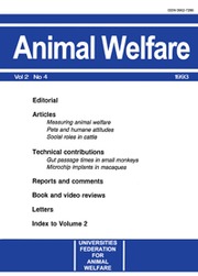 Animal Welfare Volume 2 - Issue 4 -
