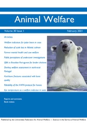 Animal Welfare Volume 30 - Issue 1 -