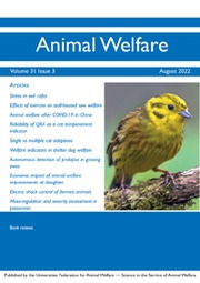 Animal Welfare Volume 31 - Issue 3 -