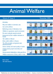 Animal Welfare Volume 31 - Issue 4 -