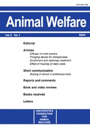 Animal Welfare Volume 3 - Issue 1 -