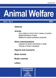 Animal Welfare Volume 3 - Issue 2 -