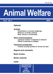 Animal Welfare Volume 3 - Issue 3 -