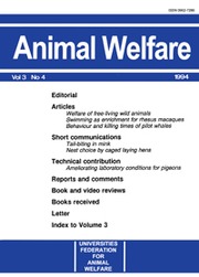 Animal Welfare Volume 3 - Issue 4 -