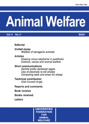 Animal Welfare Volume 4 - Issue 2 -