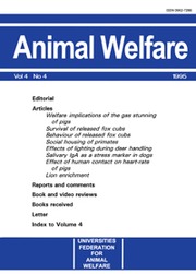 Animal Welfare Volume 4 - Issue 4 -