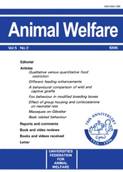 Animal Welfare Volume 5 - Issue 2 -